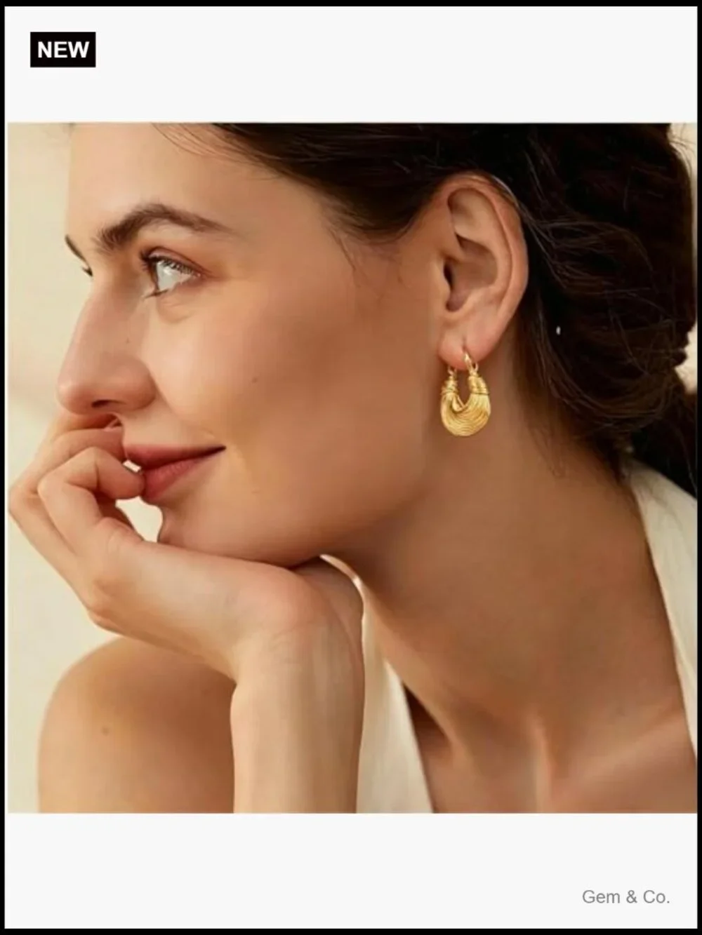 Chunky Teardrop Huggie Hoop Earrings Statement Dangle